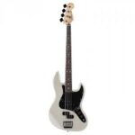 BAIXO FENDER 014 8600-BLACKTOP JAZZ BASS-523-WHITE CHROME
