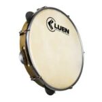 PANDEIRO 10 ABS FIBRA MADEIRADO ARO PLAT INOX PELE ANIMAL 06 AFINAÇÕES