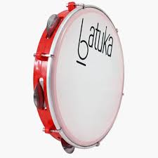 PANDEIRO LUEN 10'' ABS PELE LEITOSA - BATUKA VERMELHO