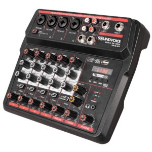 MESA DE SOM 6 CANAIS COMPACTA SOUNDVOICE MC6BT